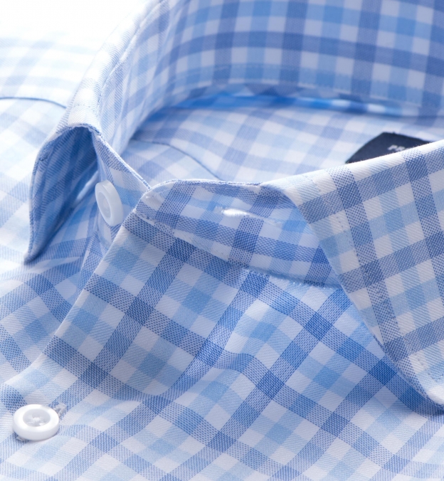 Lucca Blue Multi Gingham Fitted Dress Shirt by Proper Cloth