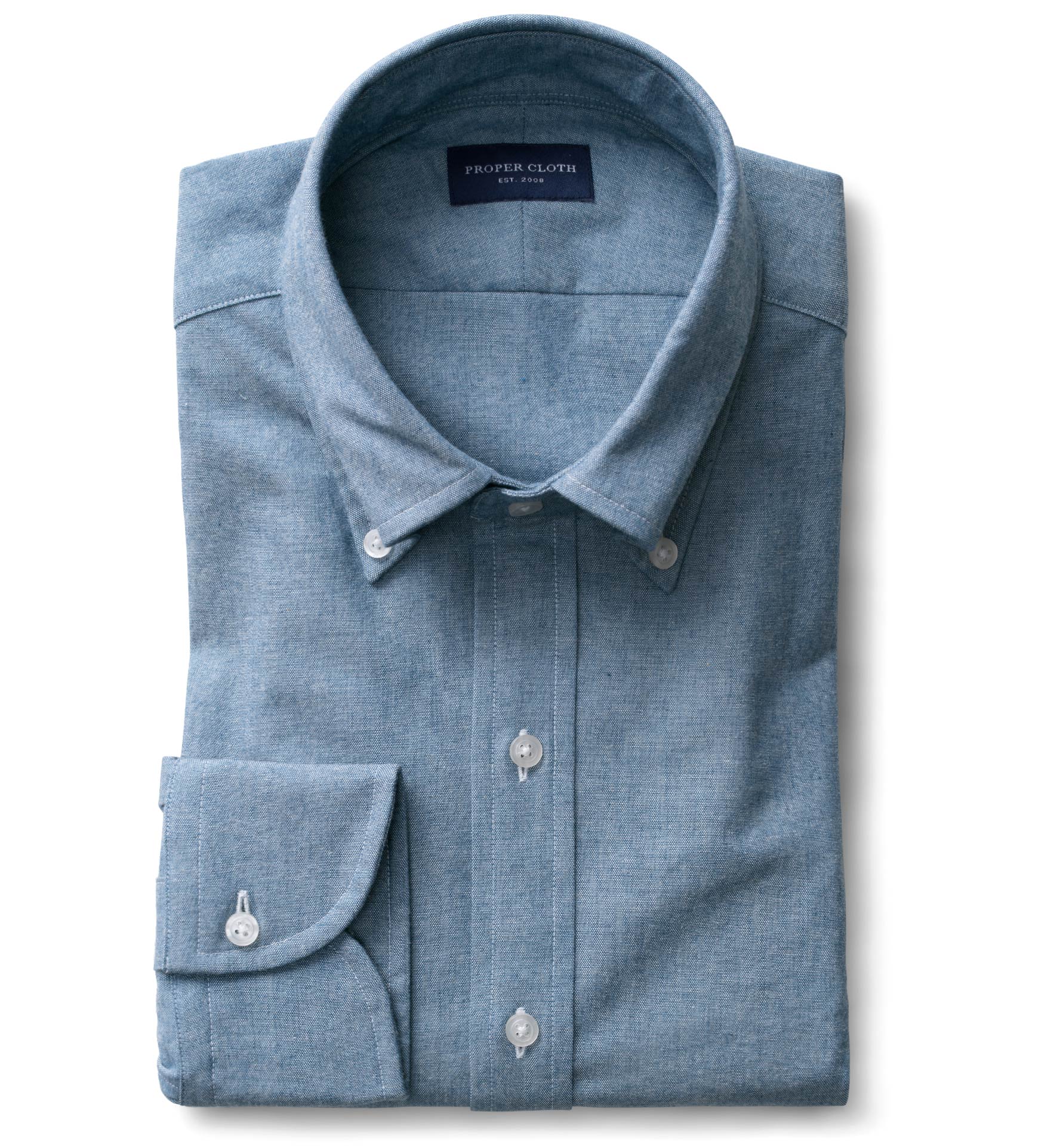 Blue Indigo Chambray Fitted Shirt by Proper Cloth