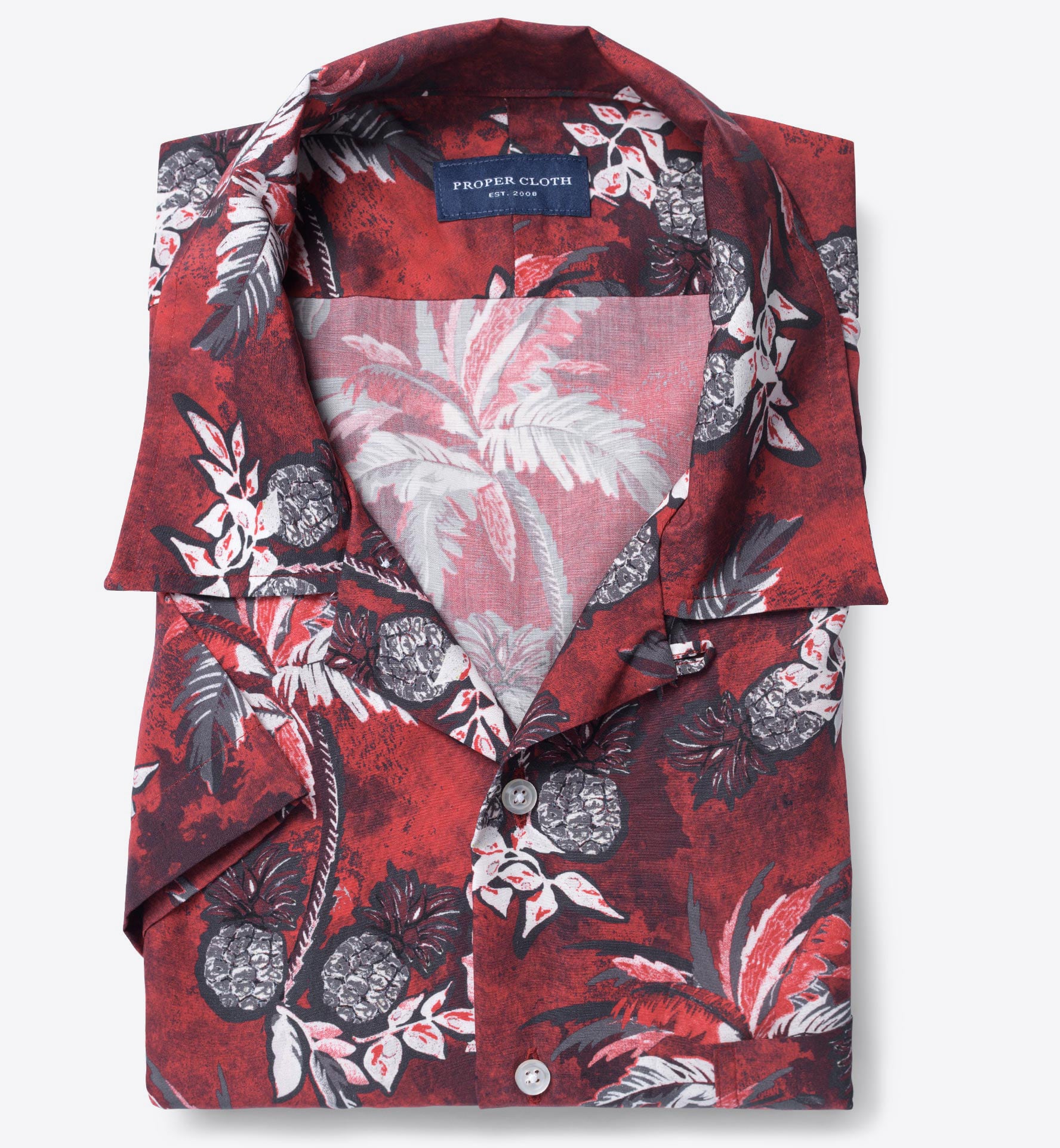 red button shirt zara palm tree