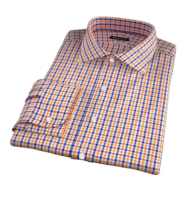 Orange and Blue Gingham Shirts by Proper Cloth
