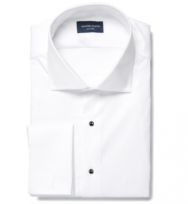 White Extra Wrinkle-Resistant Twill Men's Dress Shirt Shirt by Proper Cloth