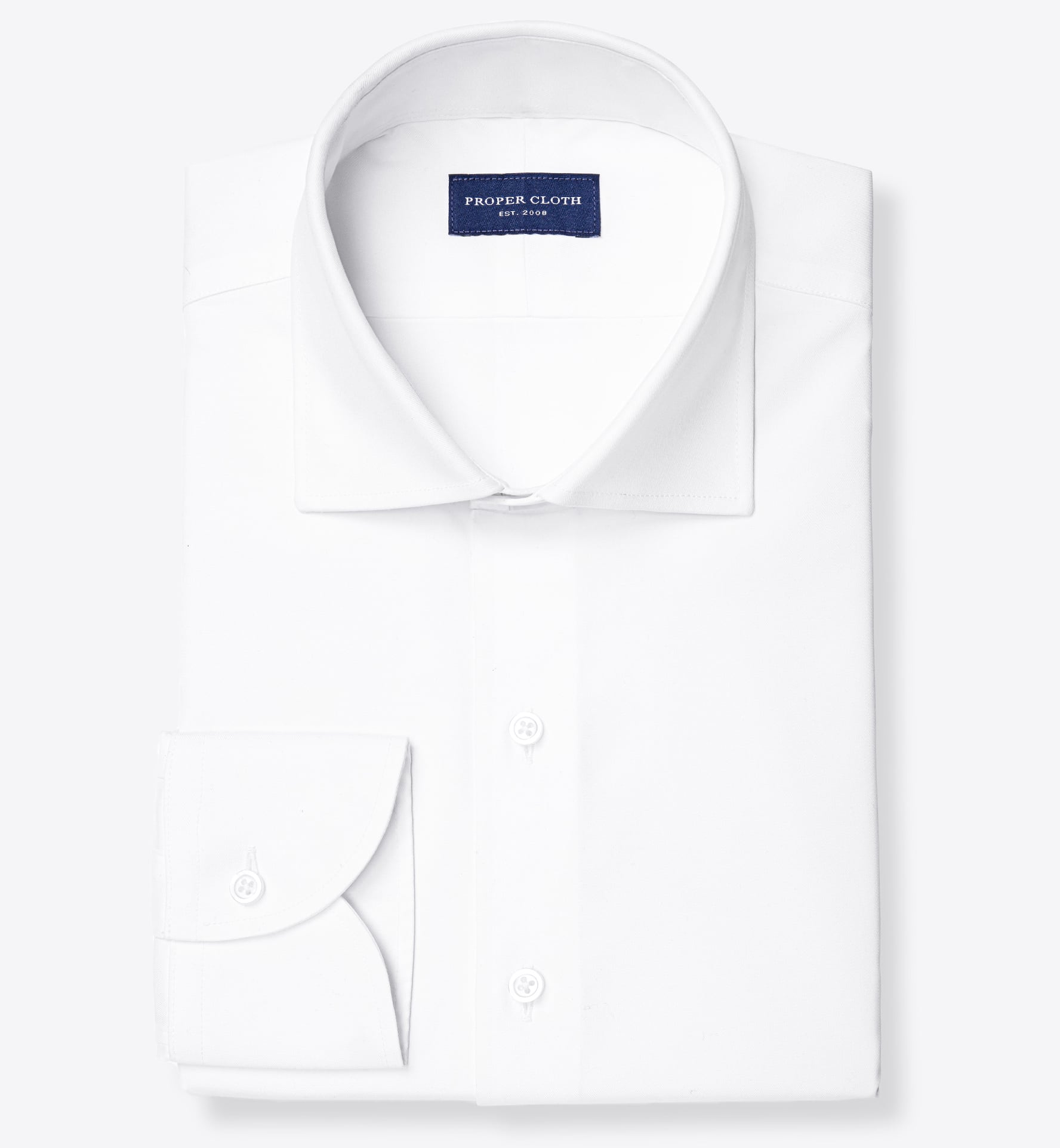 Thomas Mason Wrinkle Resistant White Twill Shirt by Proper Cloth