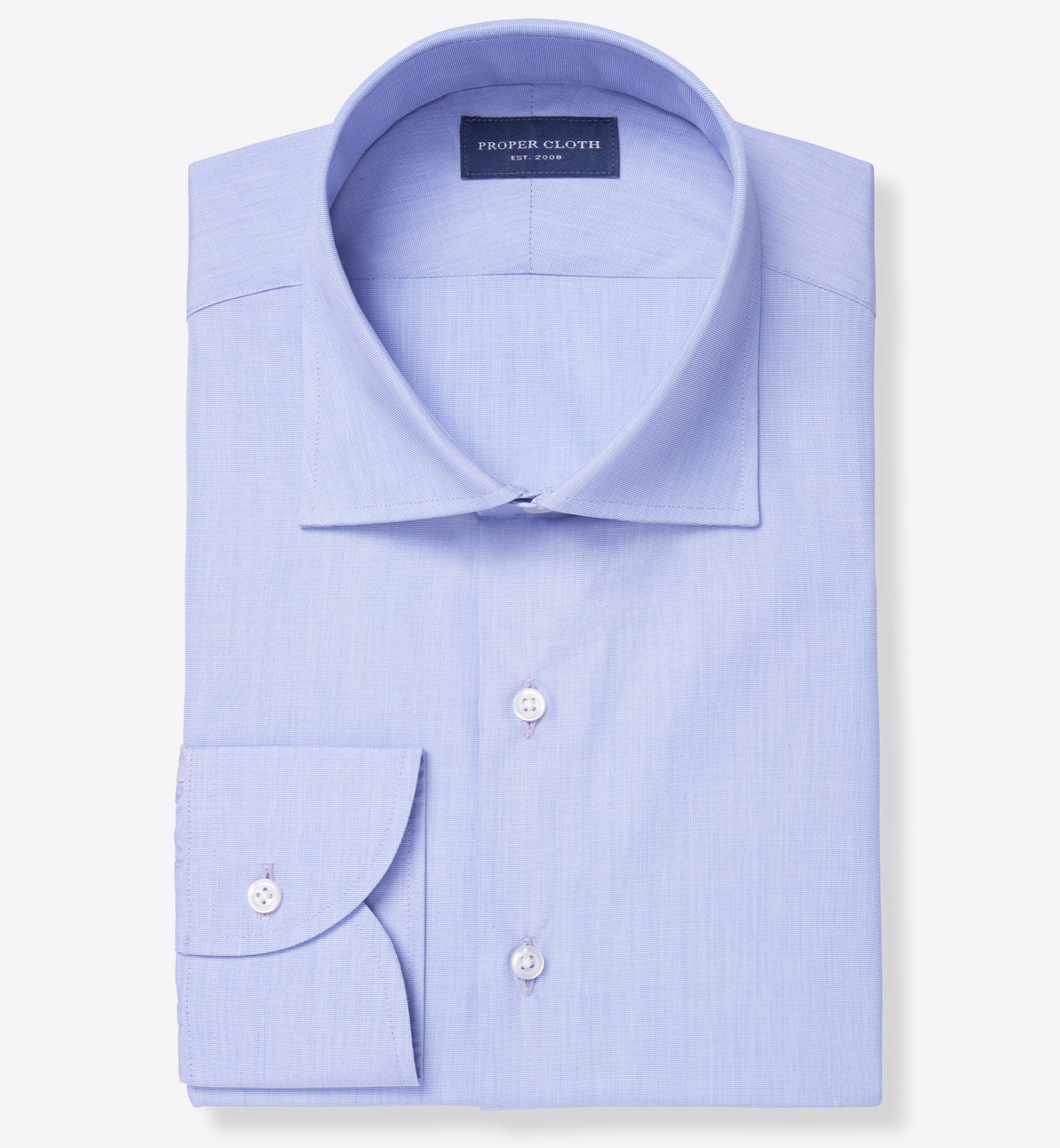 Thomas Mason Luxury Blue End-on-End Men's Dress Shirt Shirt by