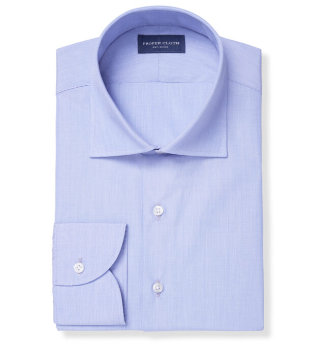 Thomas Mason Luxury Blue End-on-End Men's Dress Shirt Shirt by Proper Cloth