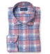 Mesa Light Blue and Rose Cotton Linen Vintage Plaid Shirt Thumbnail 1