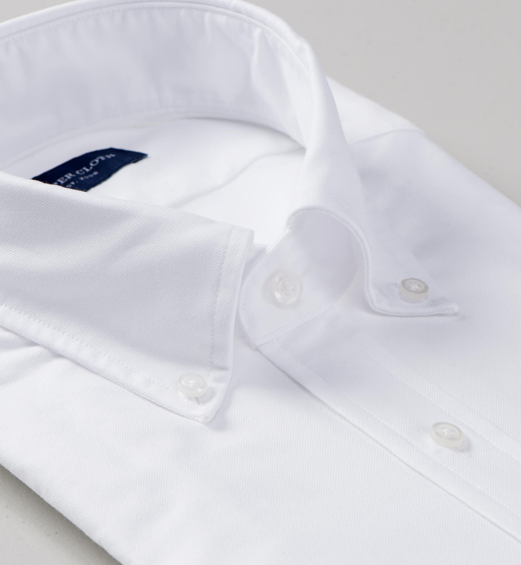 White Heavy Oxford Fitted Dress Shirt by Proper Cloth