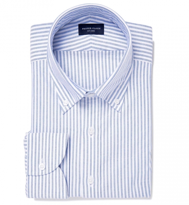 Blue University Stripe Oxford Cloth Custom Dress Shirt Shirt by Proper ...
