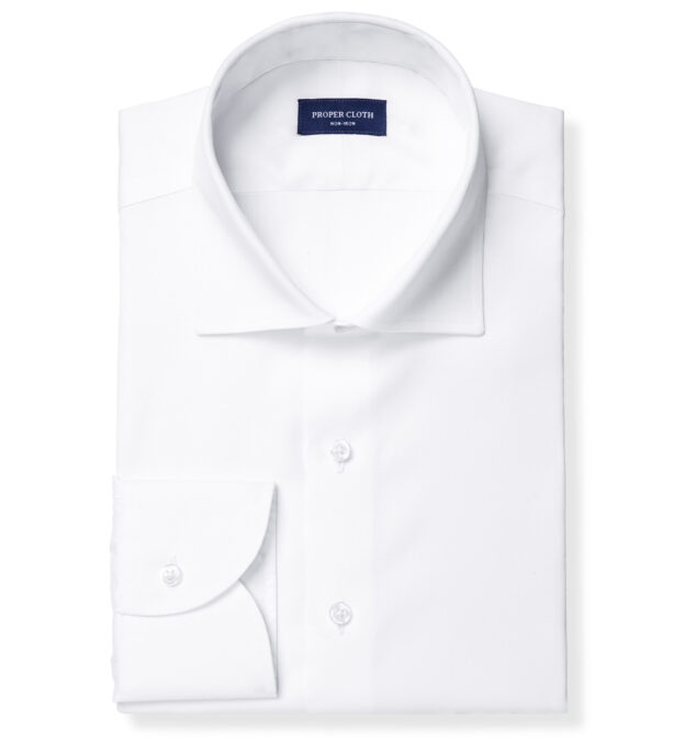 Thomas Mason Non-Iron White Pinpoint Fitted Shirt Shirt by Proper Cloth