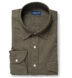 Albiate Washed Olive Cotton and Linen Denim Shirt Thumbnail 1