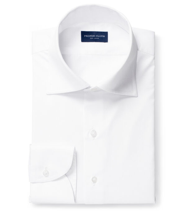 Hudson White Wrinkle-Resistant Twill Tailor Made Shirt 