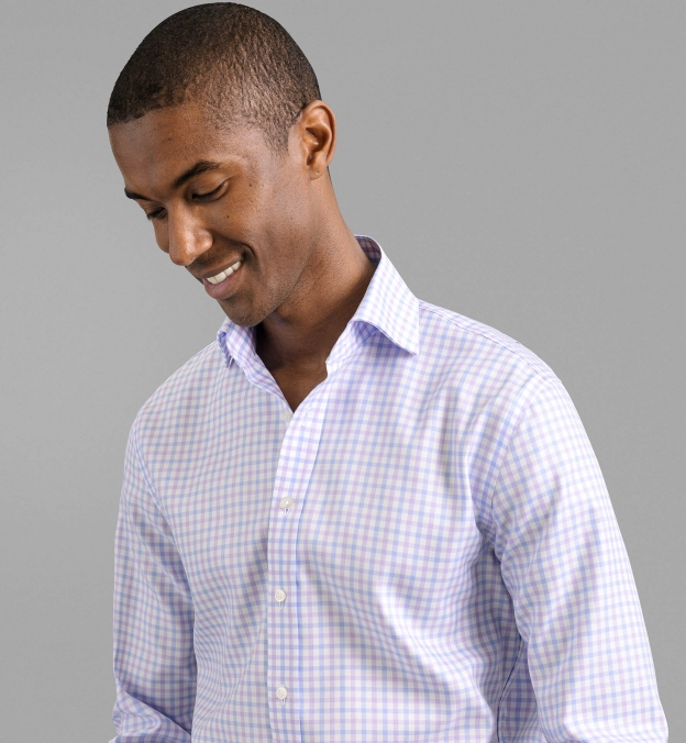 Mayfair Wrinkle-Resistant Lilac and Blue Check