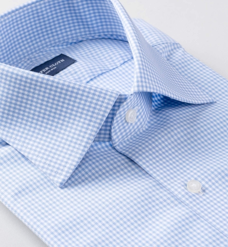 Thomas Mason Non-Iron Blue Gingham Tailor Made Shirt by Proper Cloth