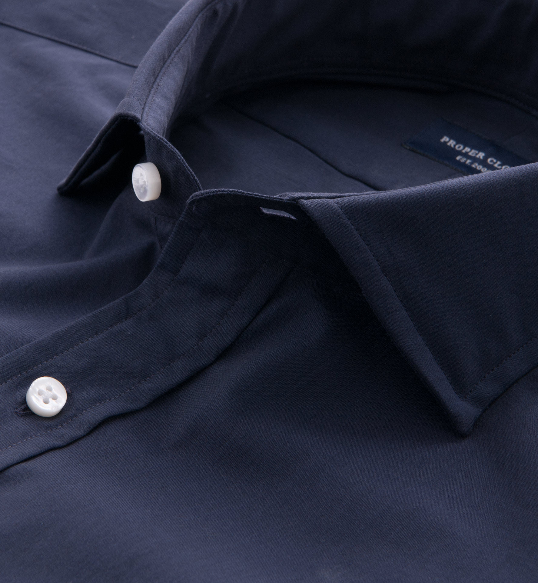 Genova Navy Poplin Custom Dress Shirt by Proper Cloth