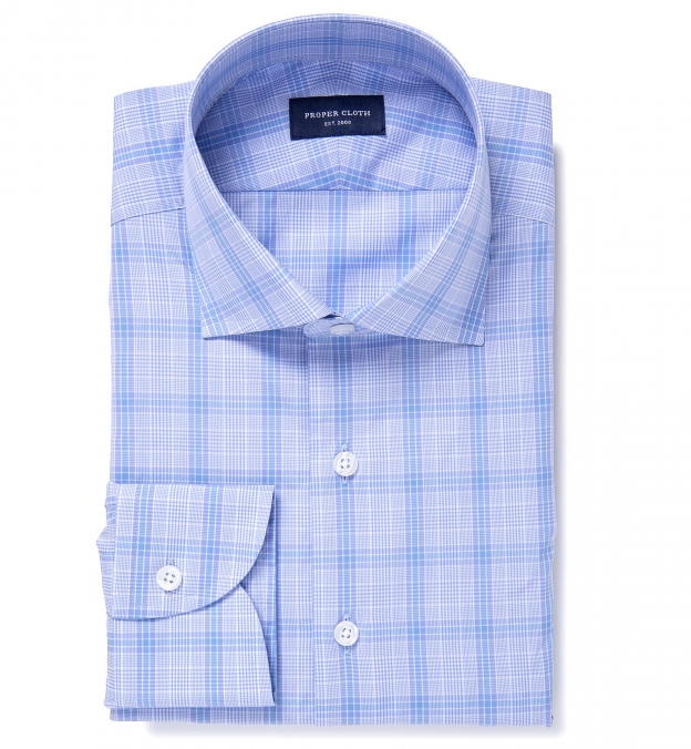 Canclini 120s Periwinkle Prince of Wales Check Custom Made Shirt by ...