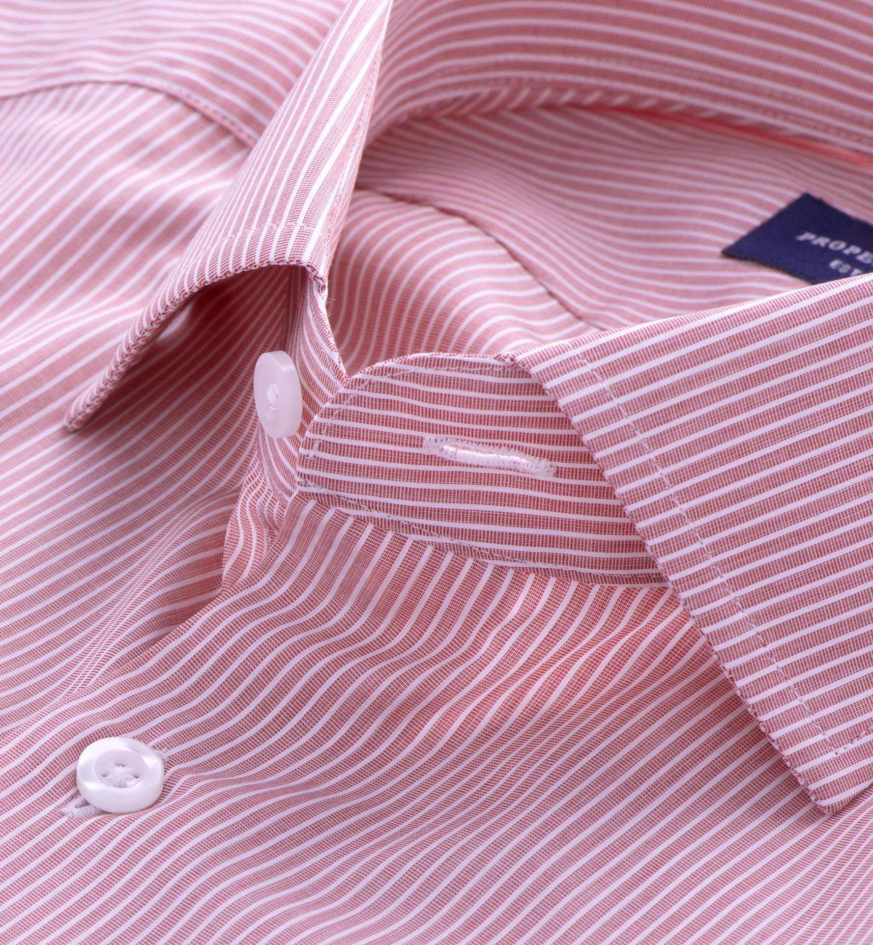 170s Red End-on-End Stripe Dress Shirt by Proper Cloth