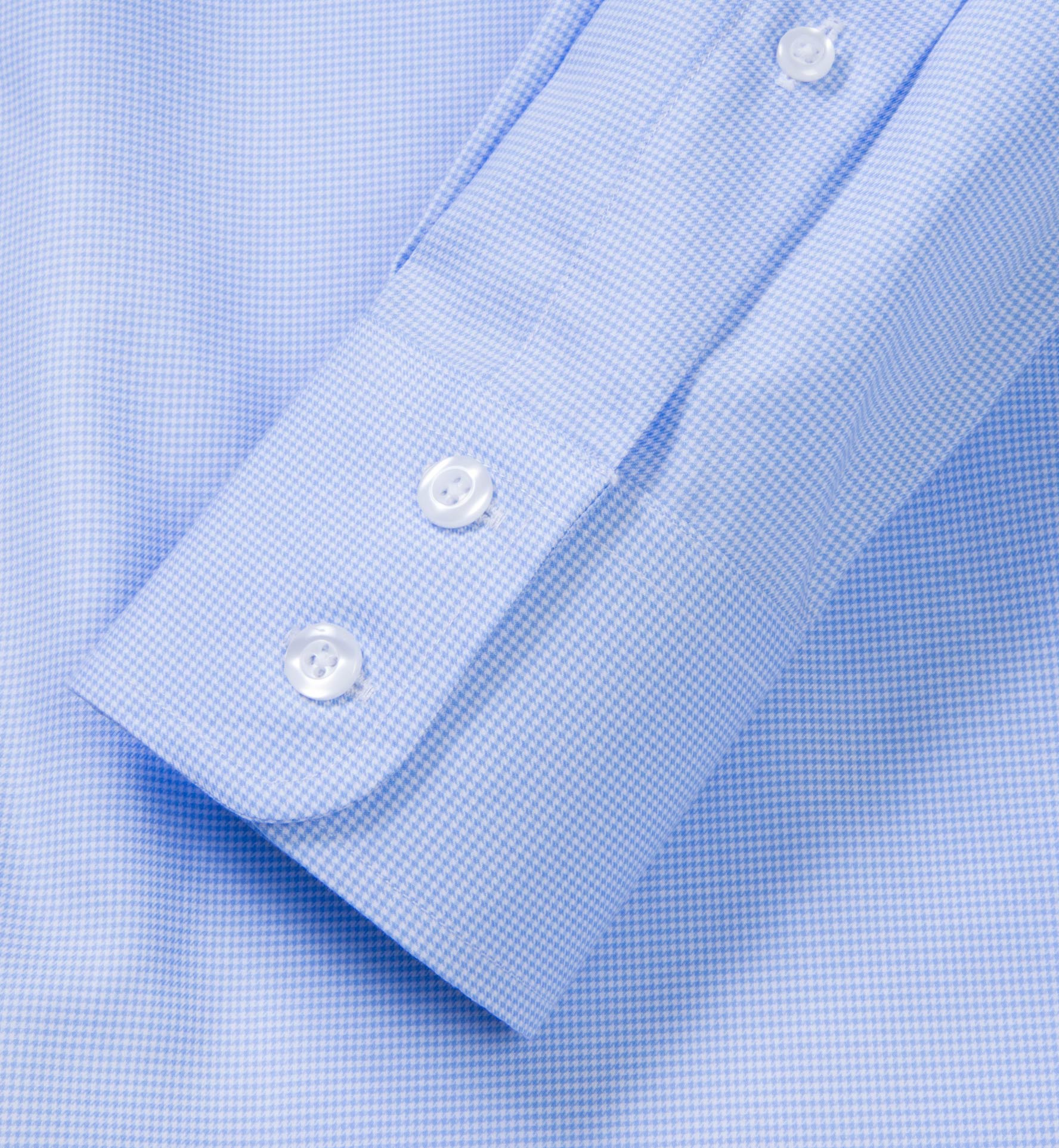 Morris Wrinkle-Resistant Light Blue Houndstooth Men's Dress Shirt by ...