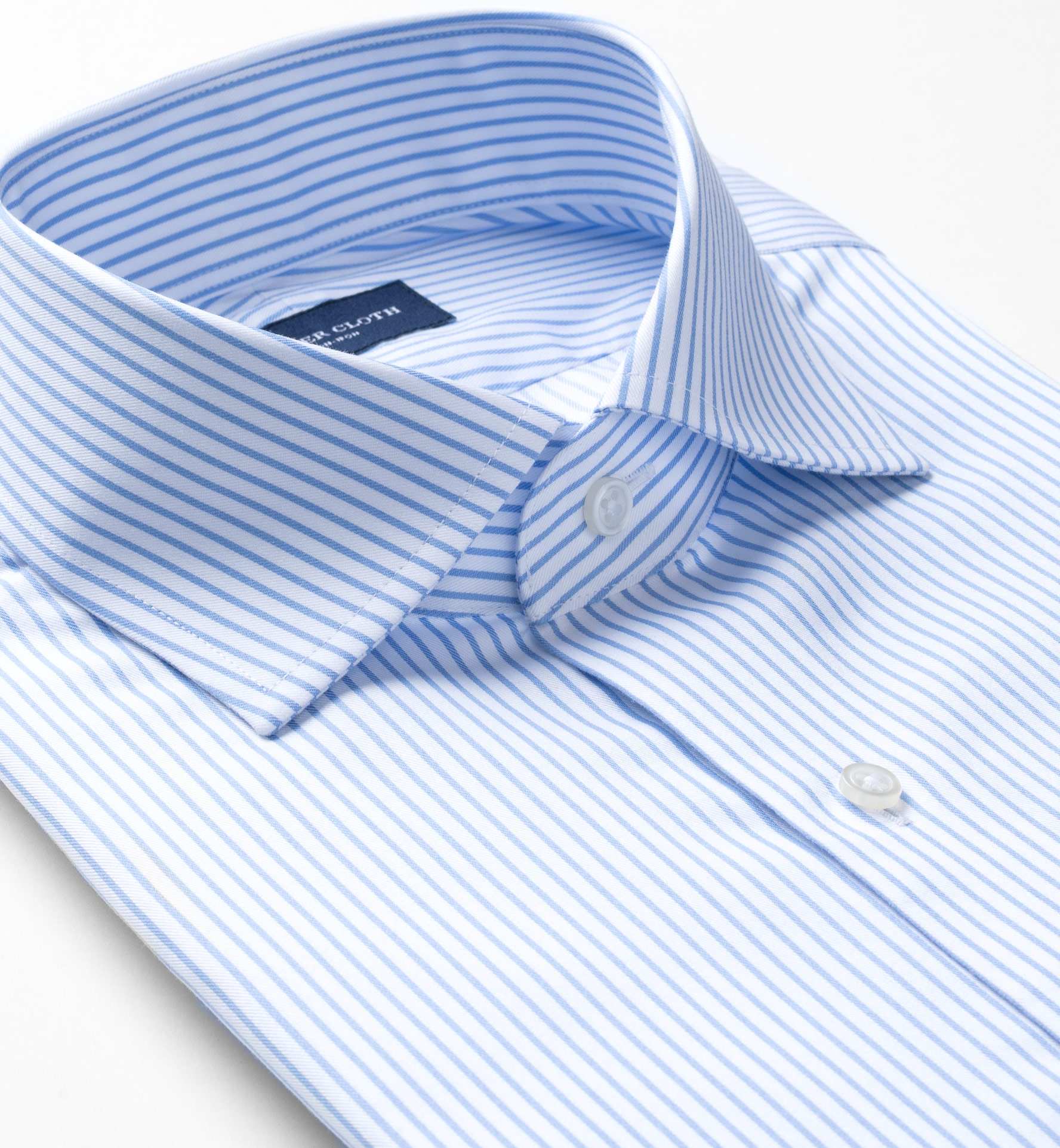 Non-Iron Supima Light Blue Stripe Tailor Made Shirt by Proper Cloth