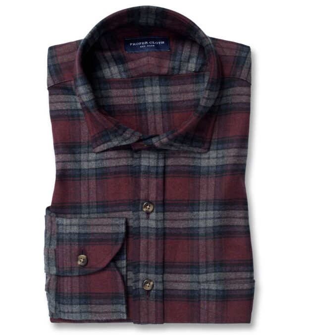 Canclini Red and Grey Plaid Beacon Flannel