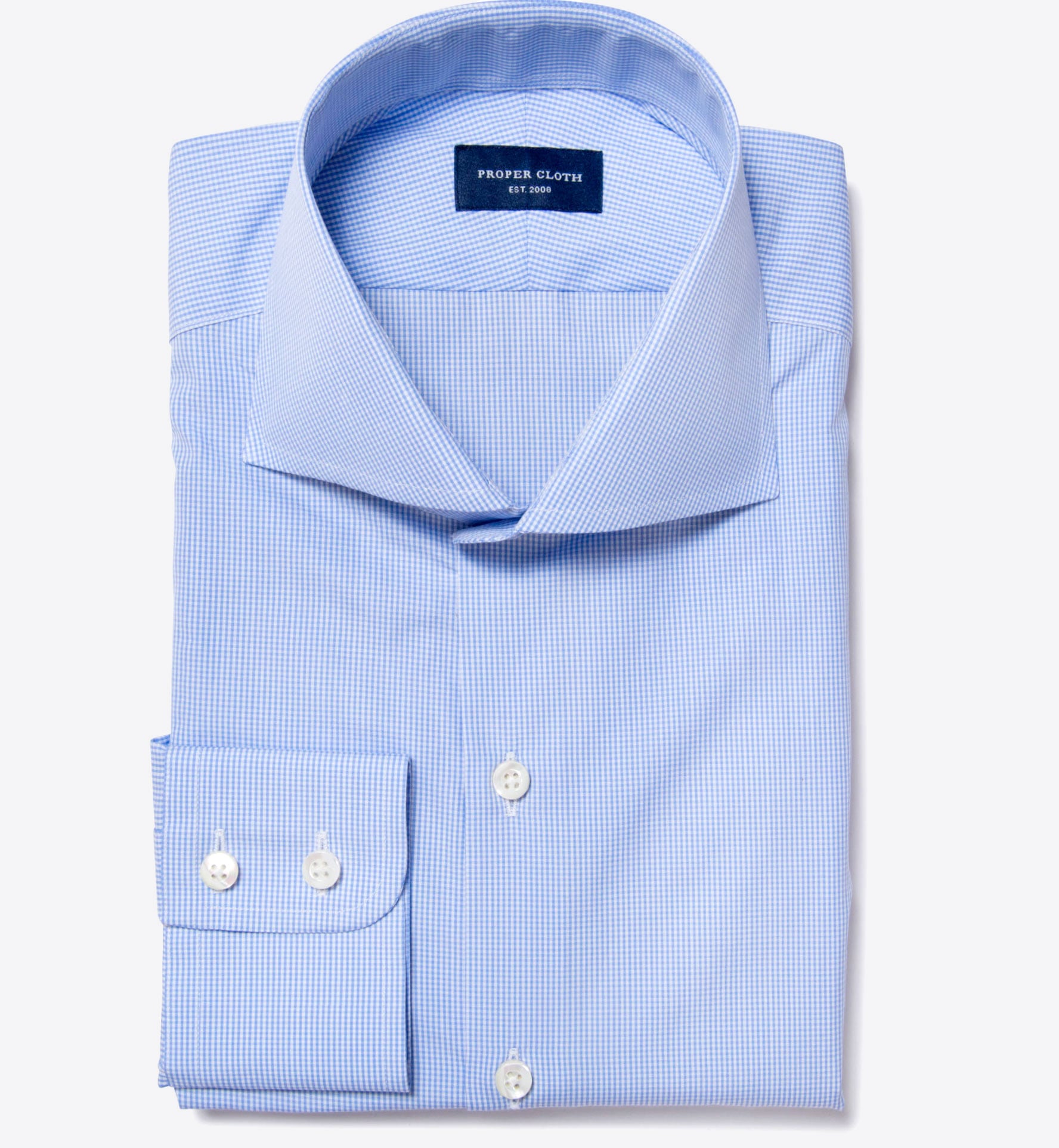 Thomas Mason Goldline Micro Check Custom Made Shirt by Proper Cloth
