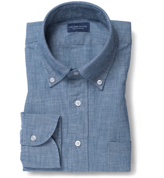 Canclini Washed Indigo Slub Chambray by Proper Cloth