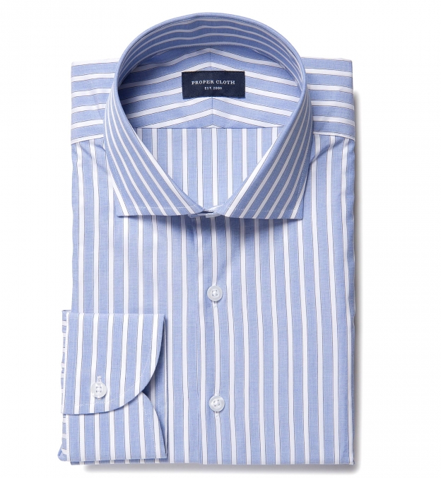 Blue 120s End-on-End Stripe Shirts by Proper Cloth