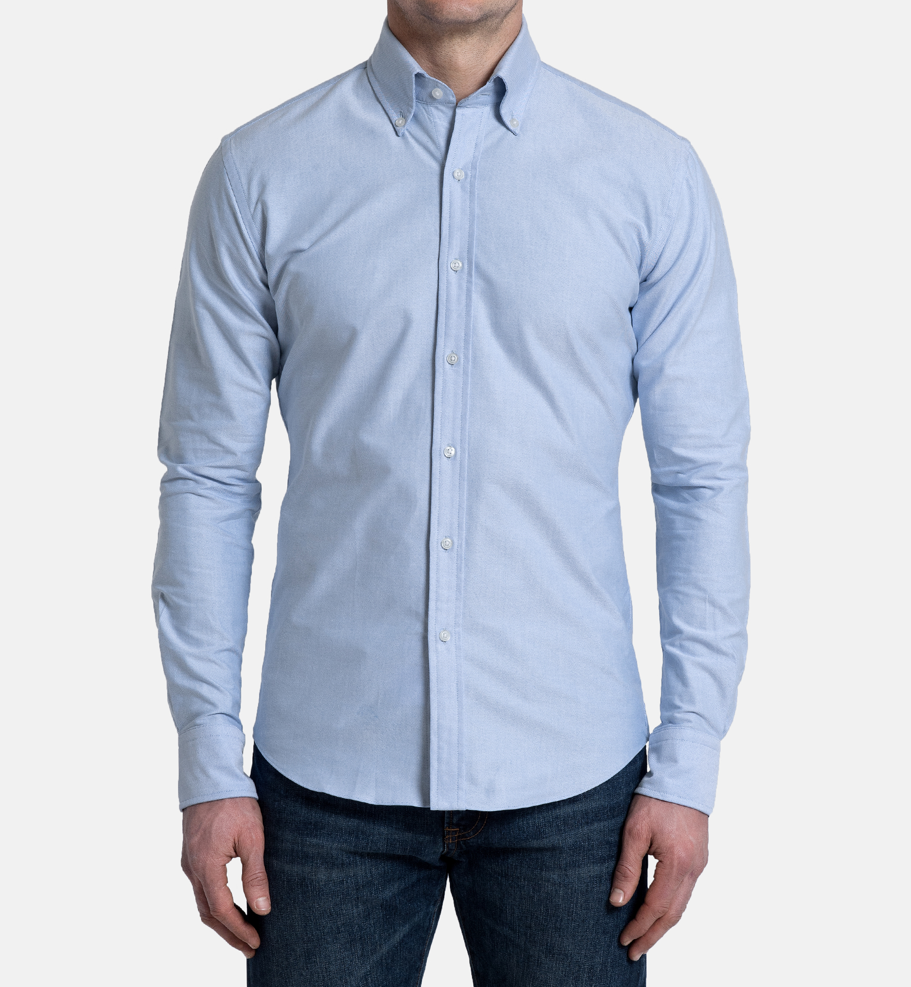 Light Blue Heavy Oxford Fitted Shirt by Proper Cloth