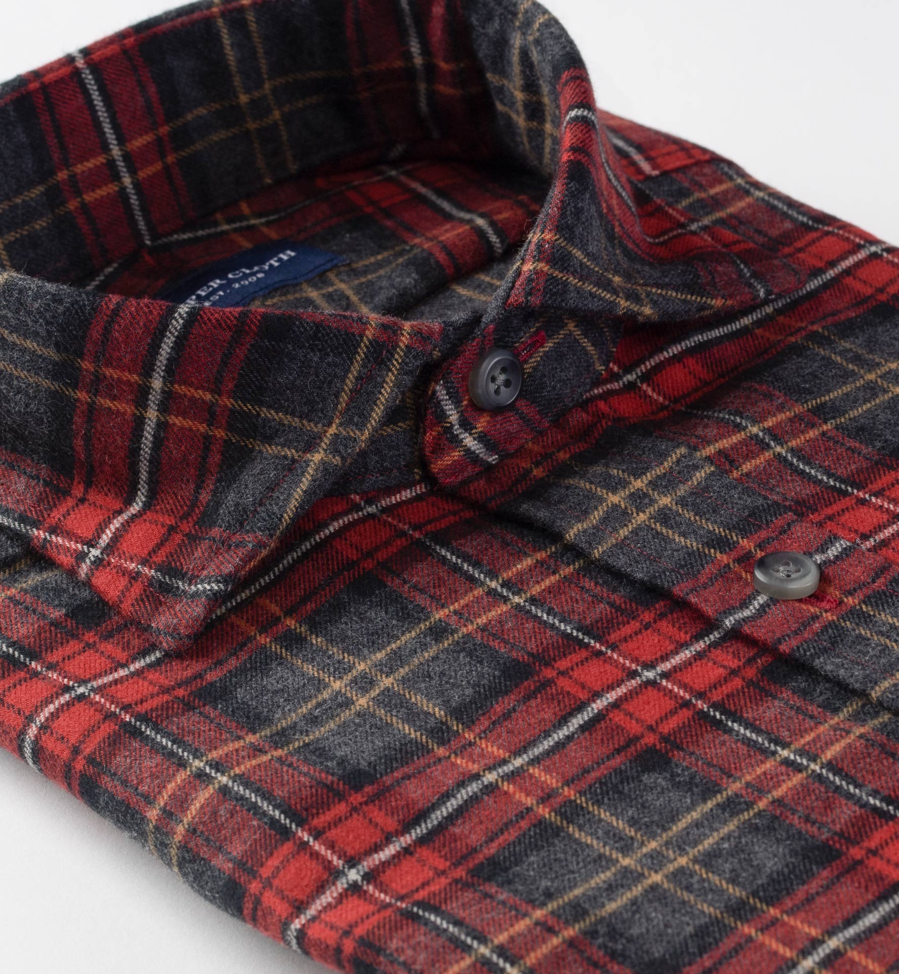 Japanese Red and Grey Plaid Flannel by Proper Cloth