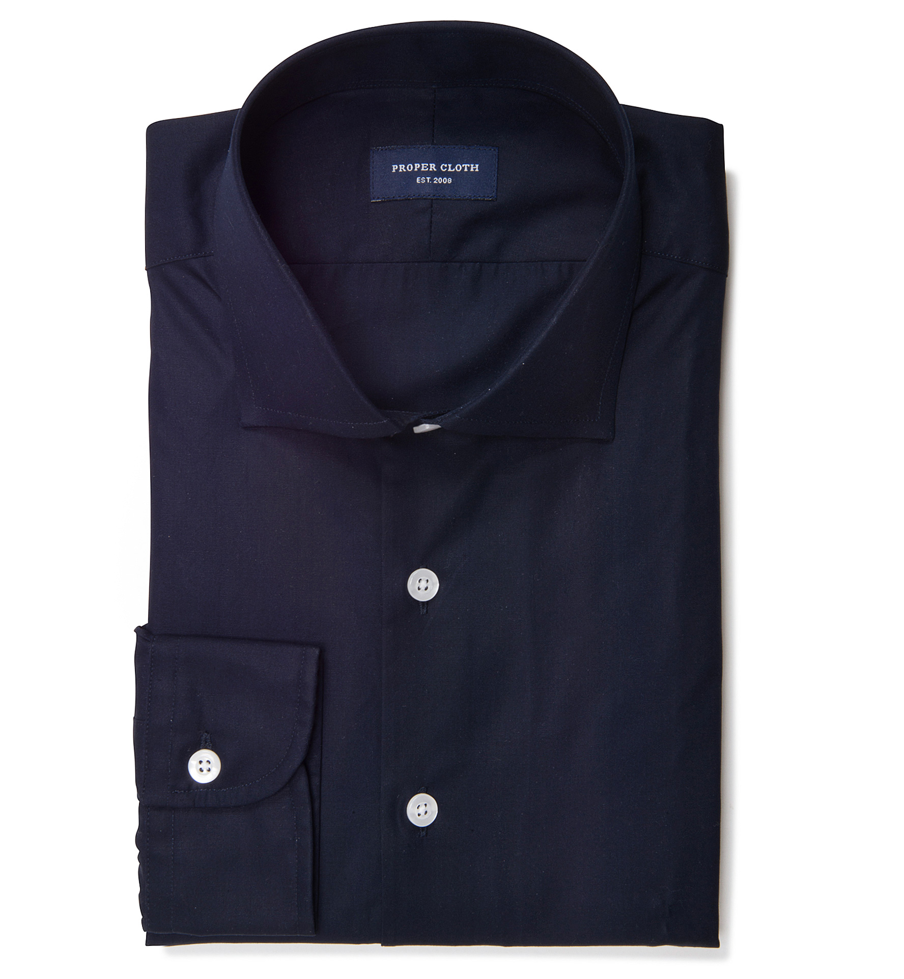 Mercer Navy Broadcloth Fitted Dress Shirt by Proper Cloth