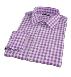 Molly LSU Tiger Embroidered Lavender Gingham Dress