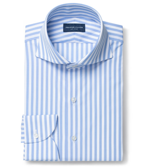 DJA Sea Island Light Blue Bengal Stripe Shirt by Proper Cloth