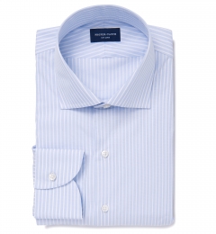 DJA Sea Island Blue End-on-End Stripe Folded Shirt