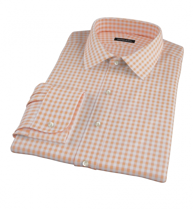 Medium Light Orange Gingham Shirts by Proper Cloth