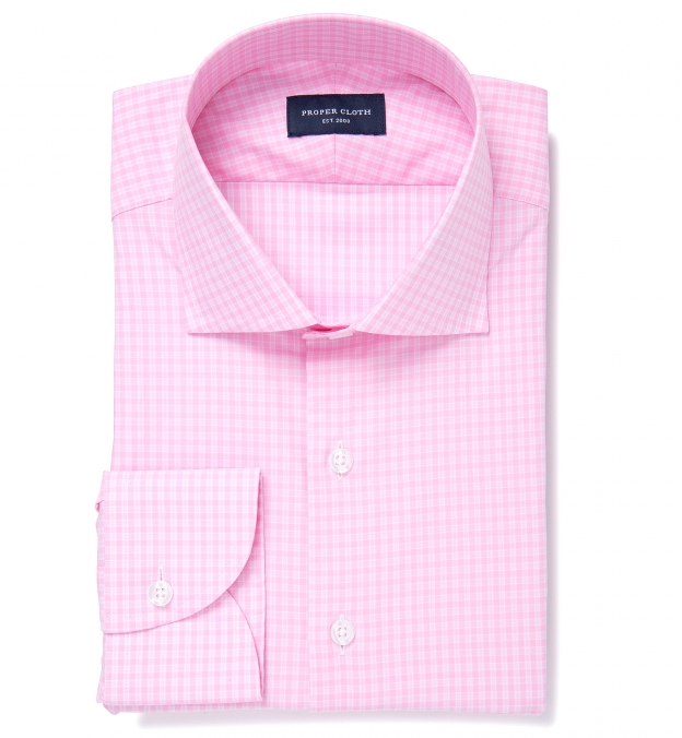 Chambers Pink Check Custom Dress Shirt Shirt by Proper Cloth