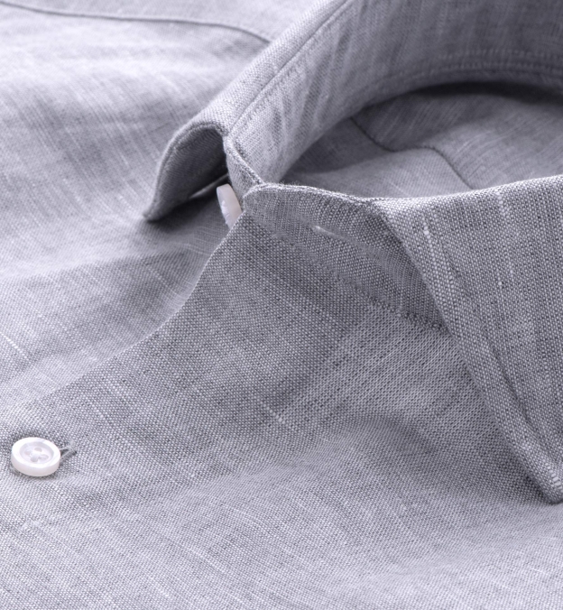 Grey Melange Cotton Linen Blend Custom Dress Shirt by Proper Cloth