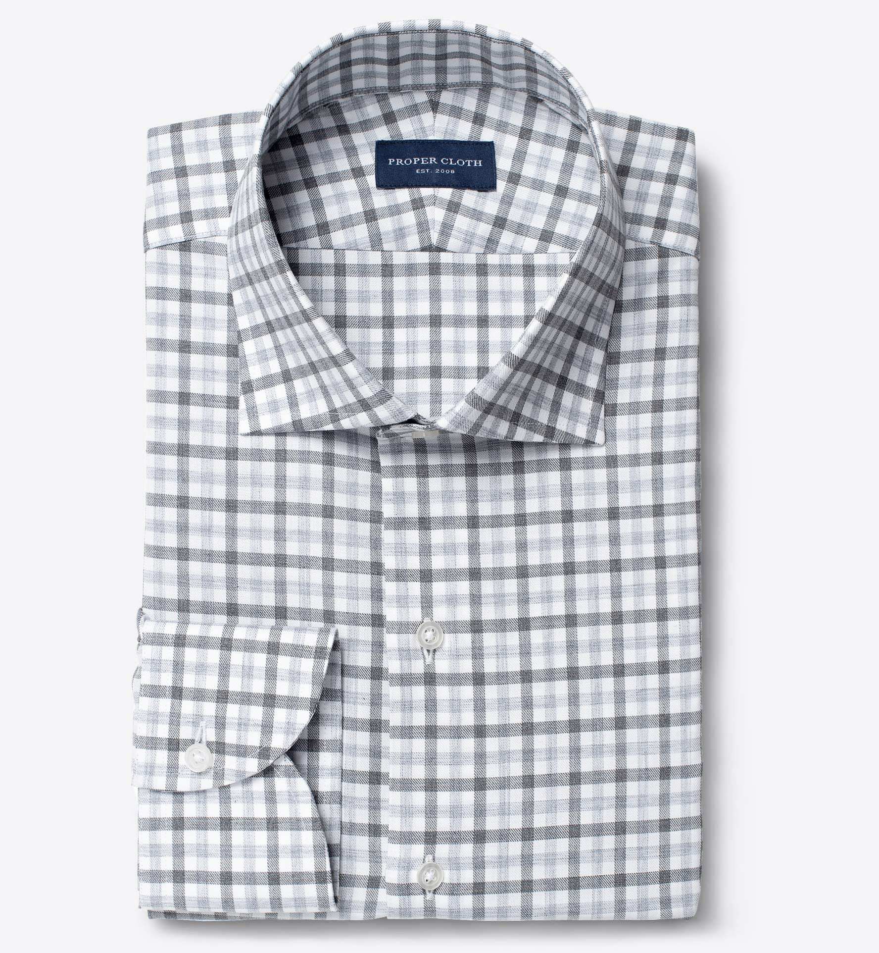 gray gingham dress shirt Grey and Charcoal Melange Gingham Shirt