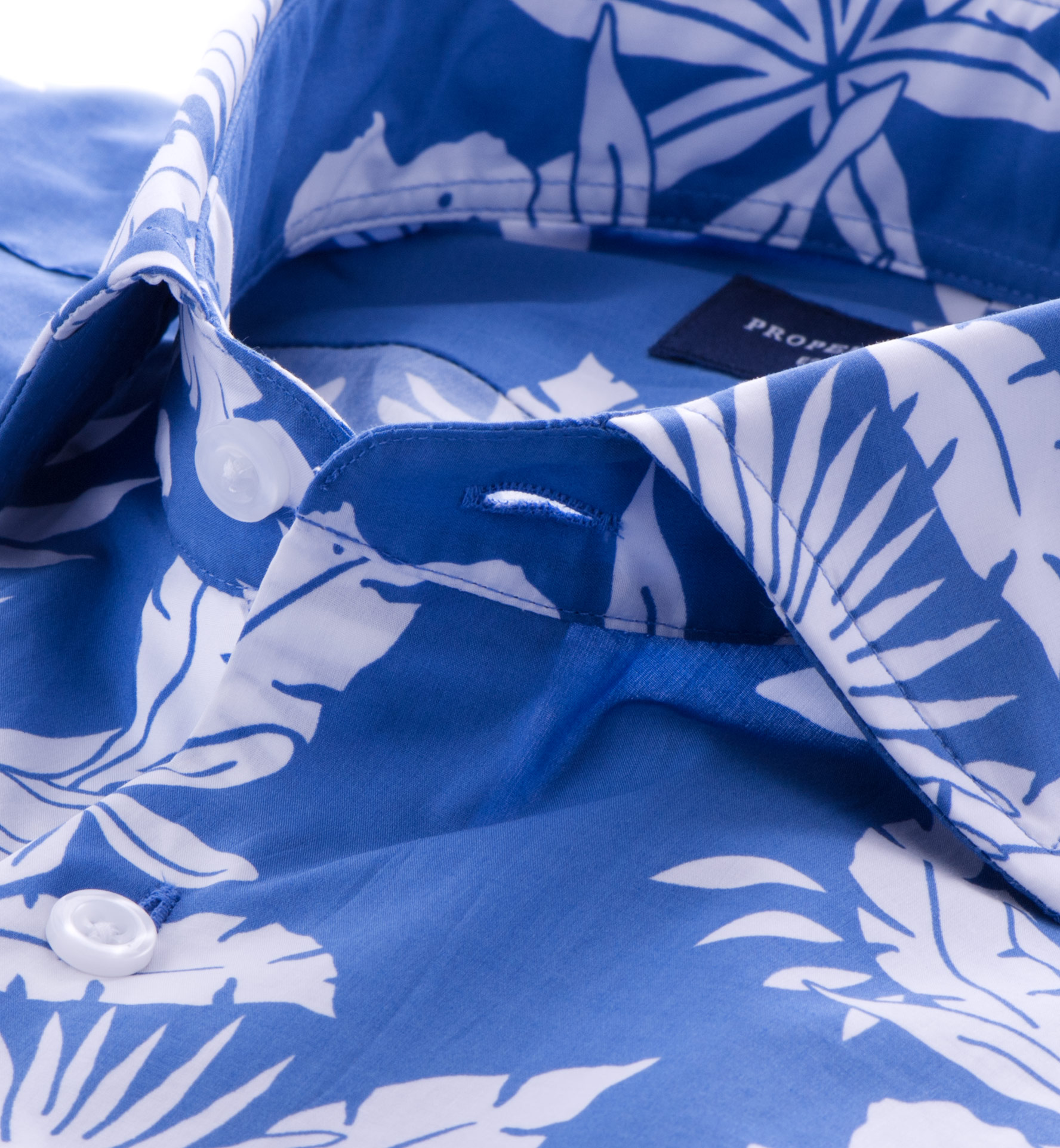 Positano Blue Floral Print Tailor Made Shirt by Proper Cloth