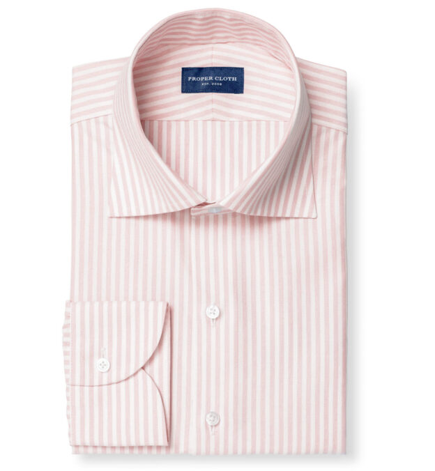 Thomas Mason WR Pink Stripe Shirt by Proper Cloth