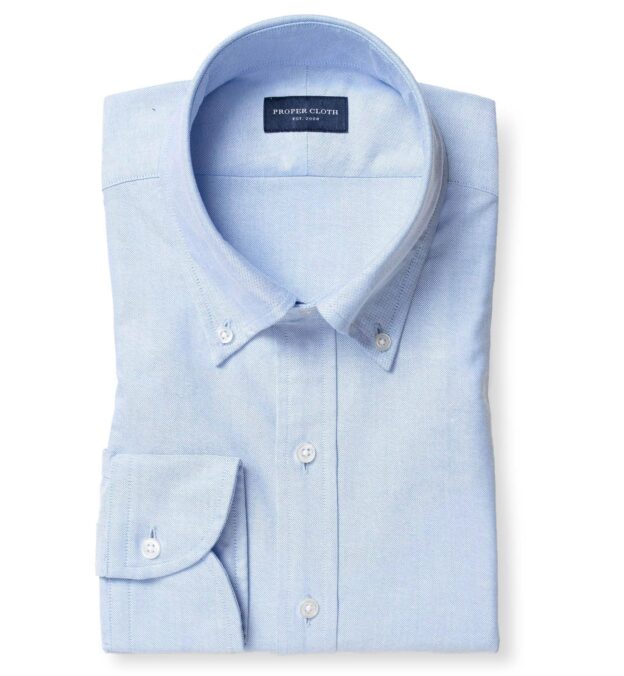 American Pima Light Blue Heavy Oxford Cloth Men's Dress Shirt by Proper ...