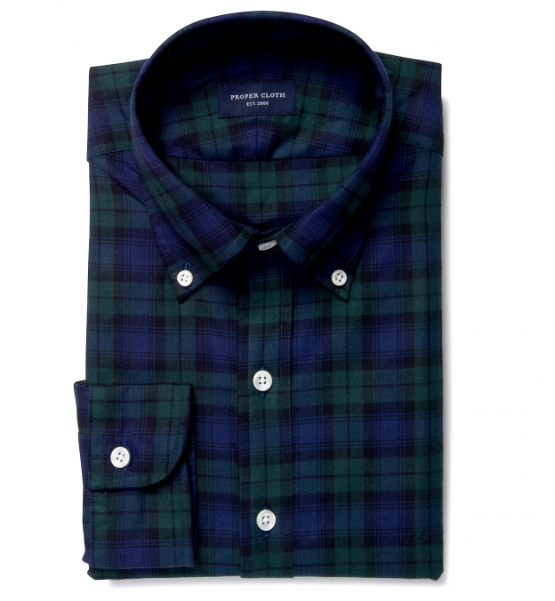 Canclini Luxury Blackwatch Flannel Men's Dress Shirt Shirt by Proper Cloth