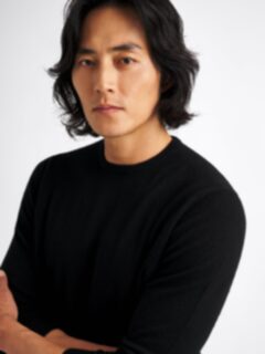 Black Cashmere Crewneck Sweater Product Thumbnail 2