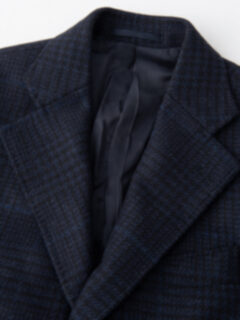 Bleecker Navy Plaid Wool and Cashmere Coat Product Thumbnail 2