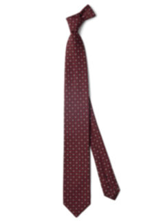 Burgundy and Grey Foulard Print Silk Tie Product Thumbnail 3