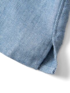 Sky Blue Herringbone Linen Overshirt Product Thumbnail 4