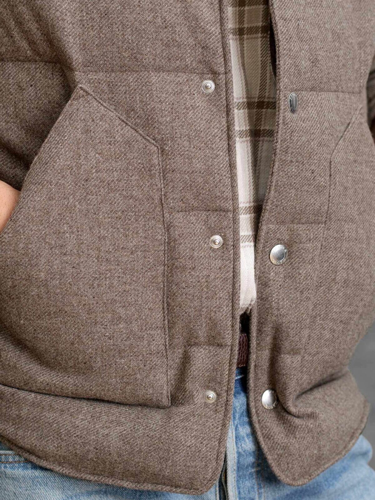 Jackson Taupe Wool and Cashmere Western Vest