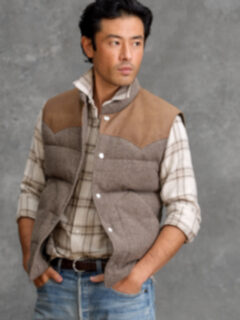 Jackson Taupe Wool and Cashmere Western Vest Product Thumbnail 10