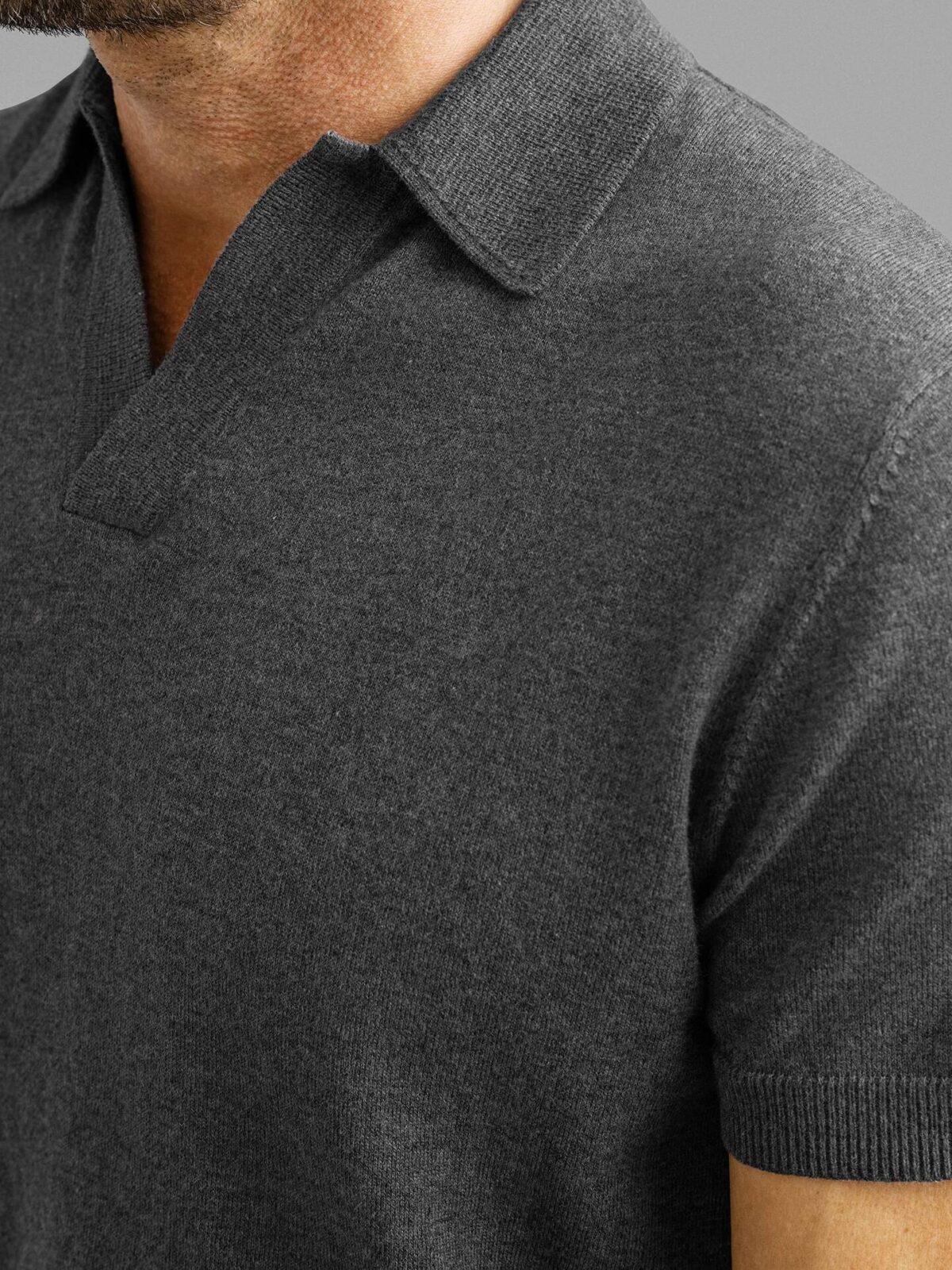 Grey Cotton and Silk Polo - Proper Cloth