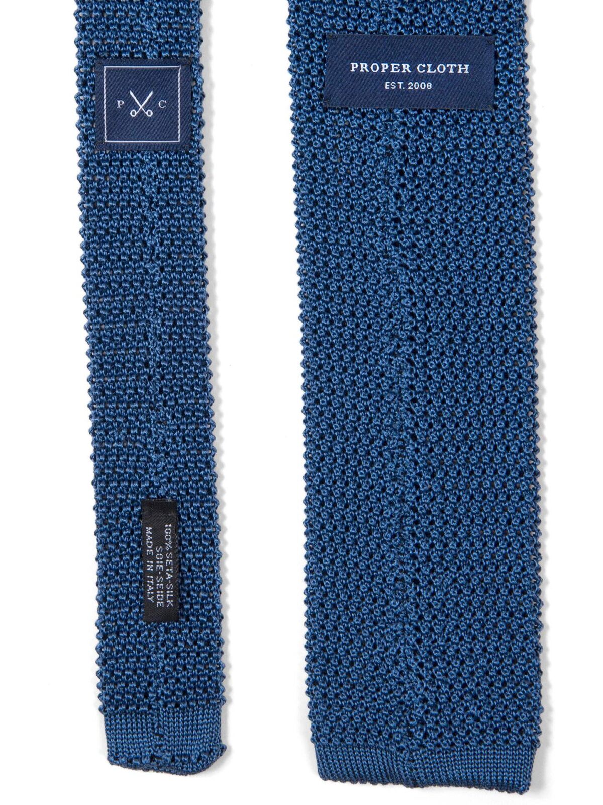 Blue Silk Knit Tie