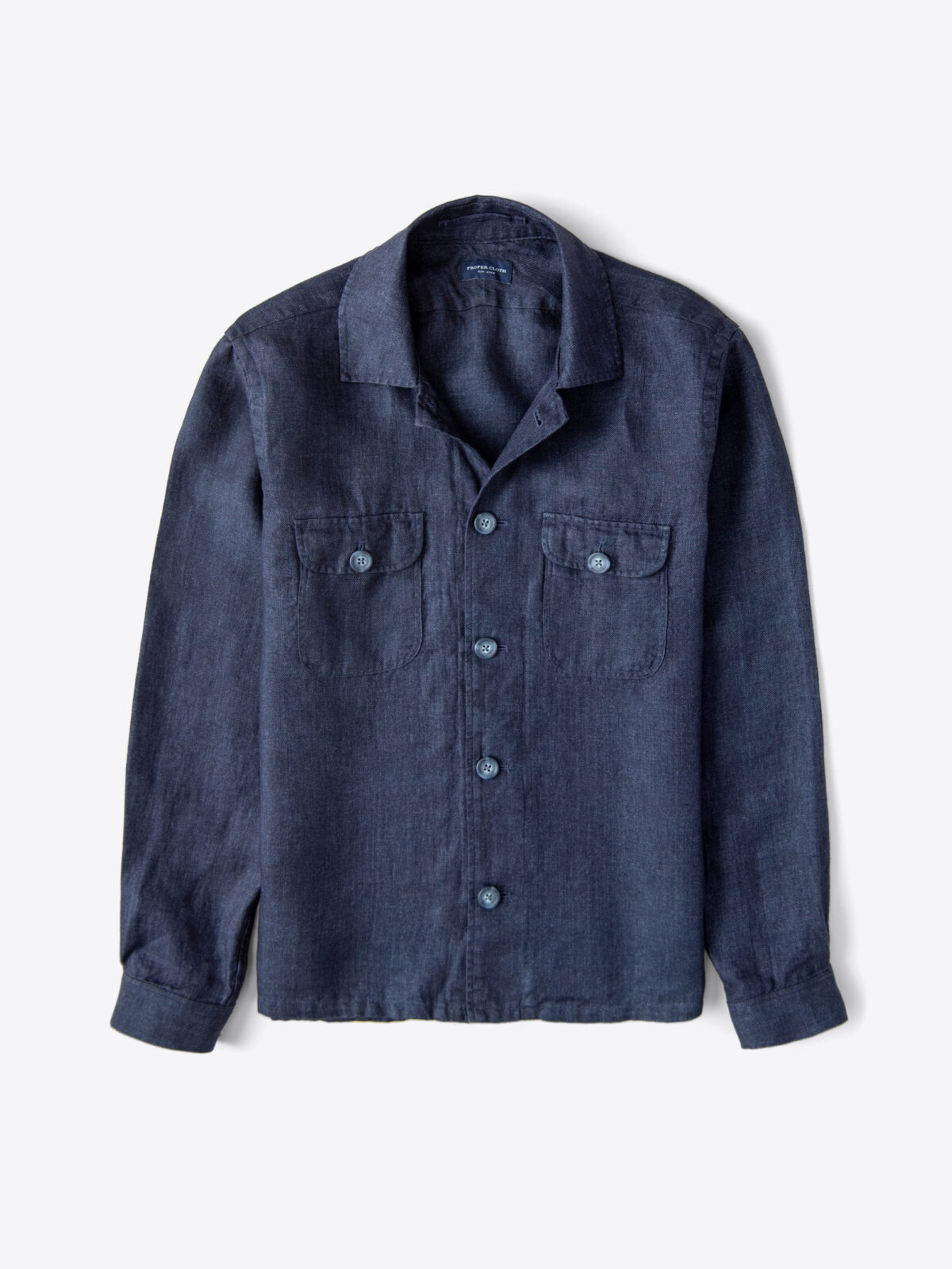 Navy Linen Overshirt by Proper Cloth