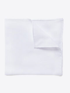 Essential White Cotton Linen Pocket Square Product Thumbnail 1