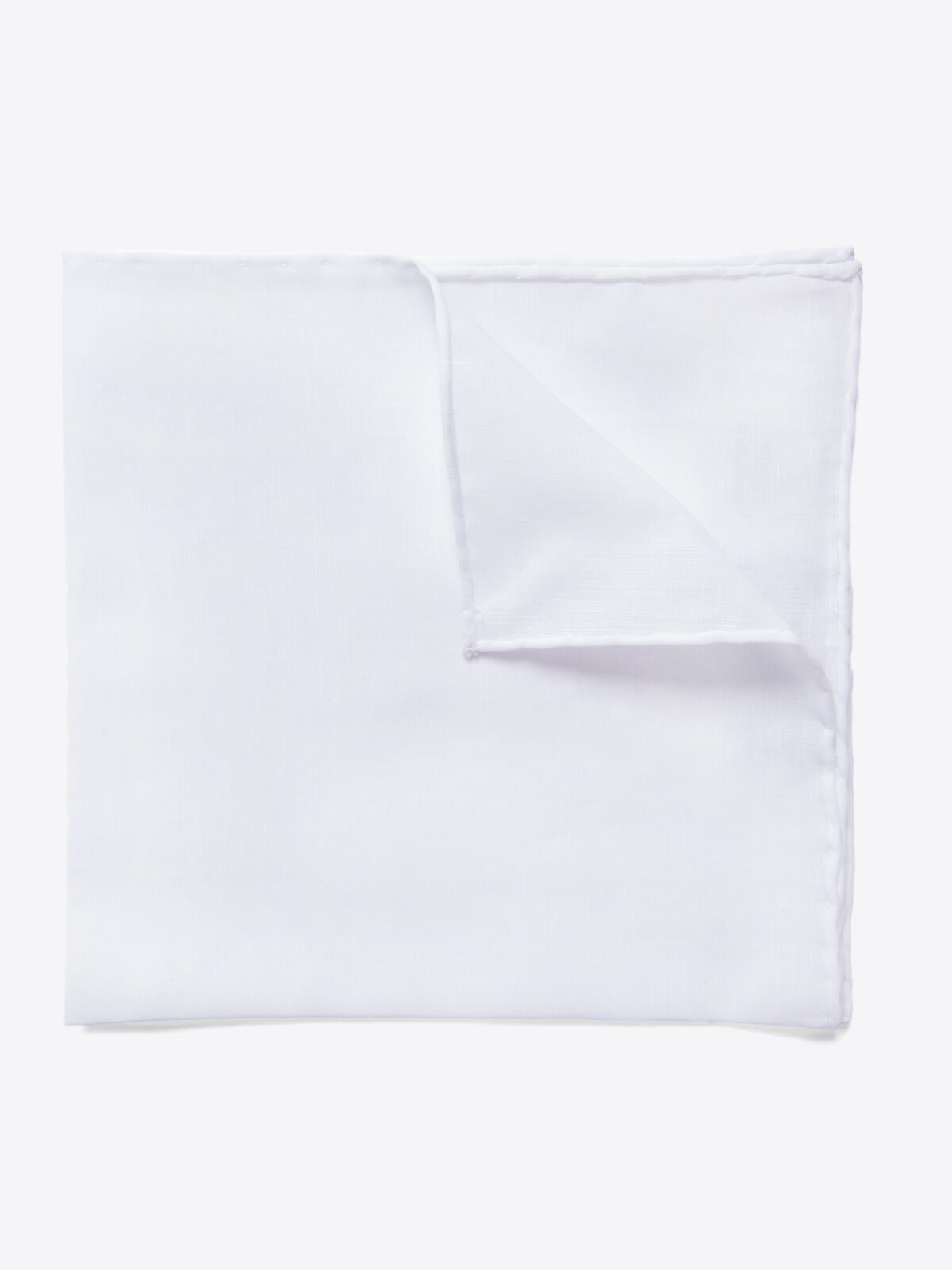 Essential White Cotton Linen Pocket Square